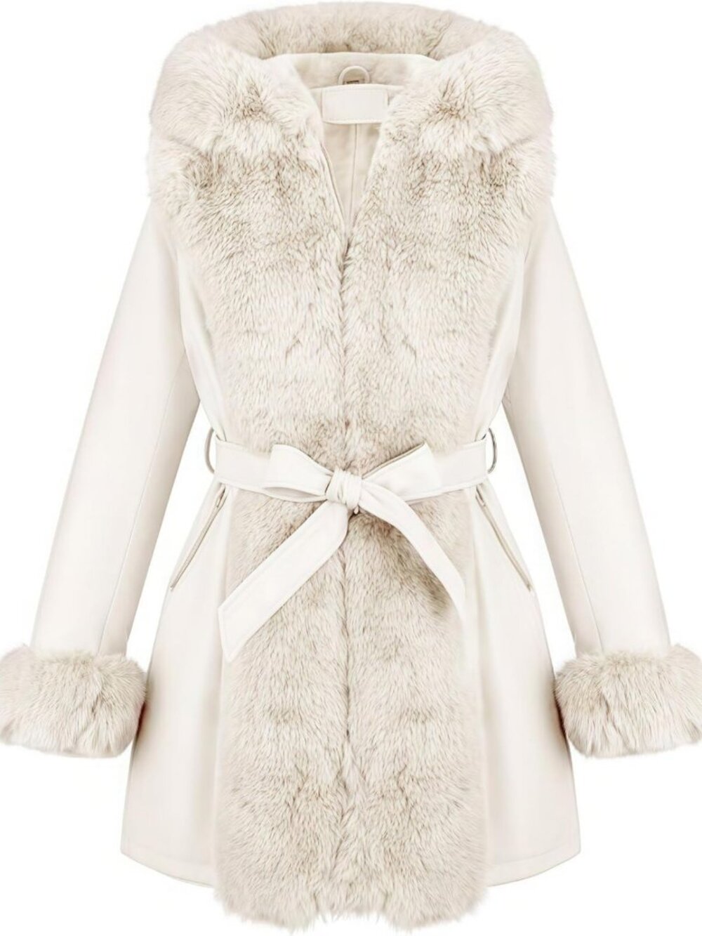 Cozy Faux Leather Jacket with Fur Lining - Stylish Winter Coat for Women